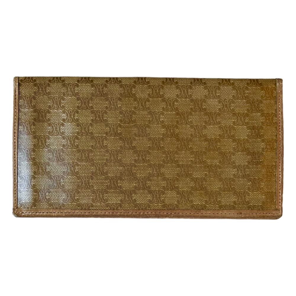 Vintage Céline Macadam Checkbook Wallet Beige